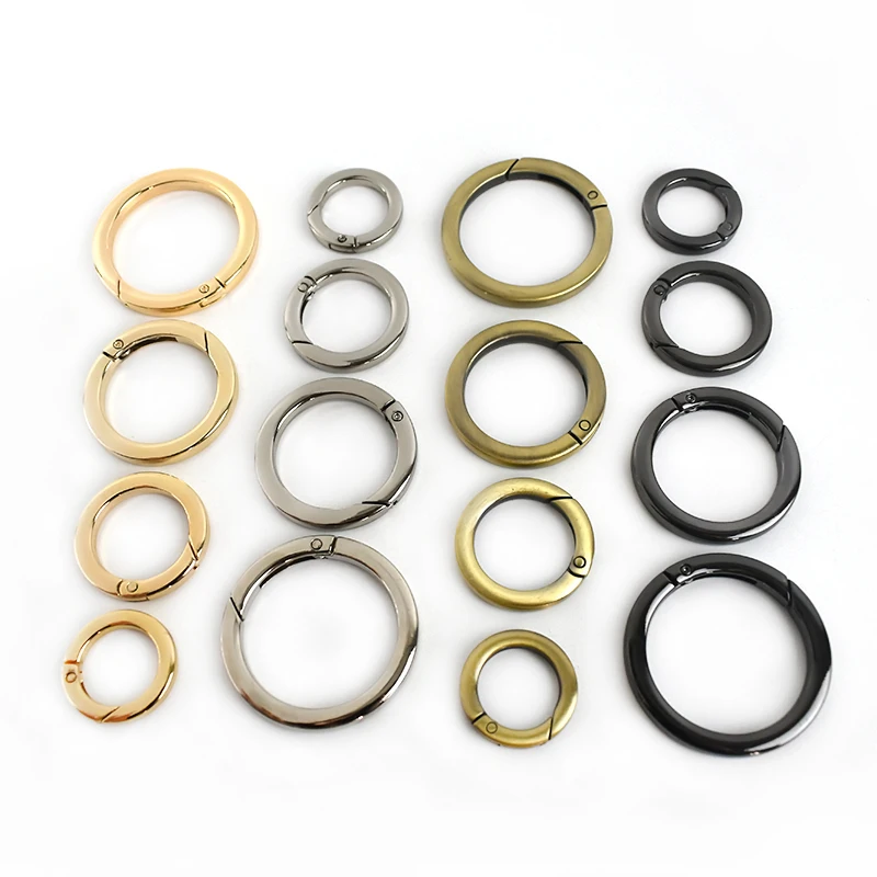 MeeTee BF172 16-38mm Flat Wire Open Ring Luggage Accessories Clasp Snap Keyring Hardware Handbag Strap Spring O Ring Buckles