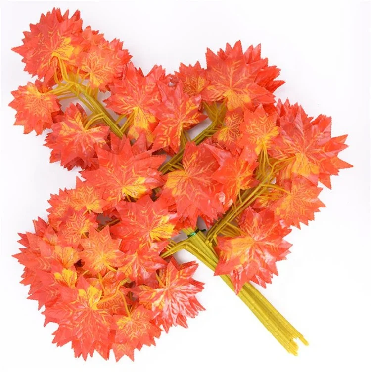 Manufacturer Wholesale Plastic Artificial Leaves Hanging Artificial Wall Plant plastic maple leaves