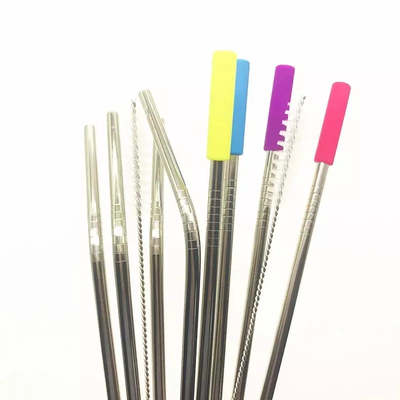 Set of 10 Stainless Steel Straws, Straight Reusable Drinking Straws for 30 oz Tumbler and 20 oz Tumbler