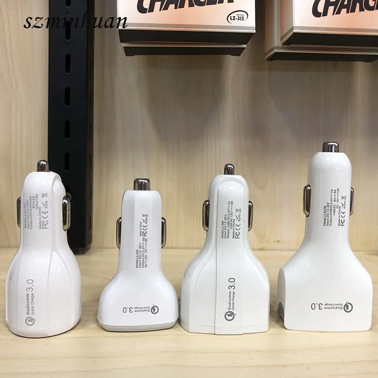 Быстрая зарядка, автомобильное зарядное устройство USB, быстрая зарядка QC3.0, зарядное устройство для мобильного телефона, 2 порта USB, автомобильное зарядное устройство