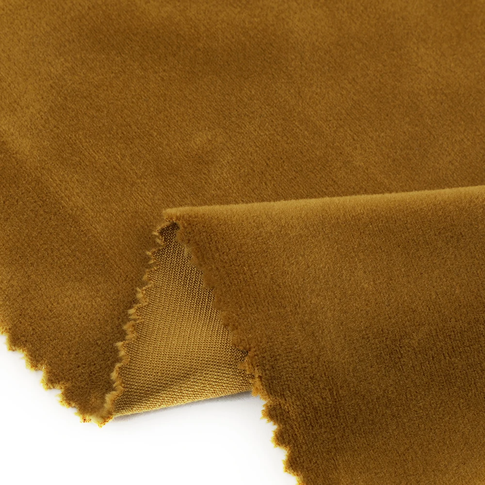 OEM accept cheap customized super soft warp edge woven polyester suede fabric for clothing