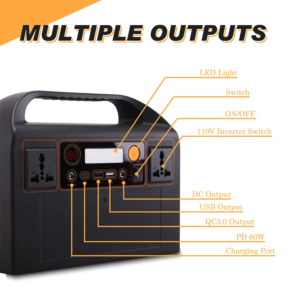 Iparwa Professional Manufacture Cheap 300Wh 500Wh 1000Wh Outdoor Power Bank Solar Energy Storage Power Supply