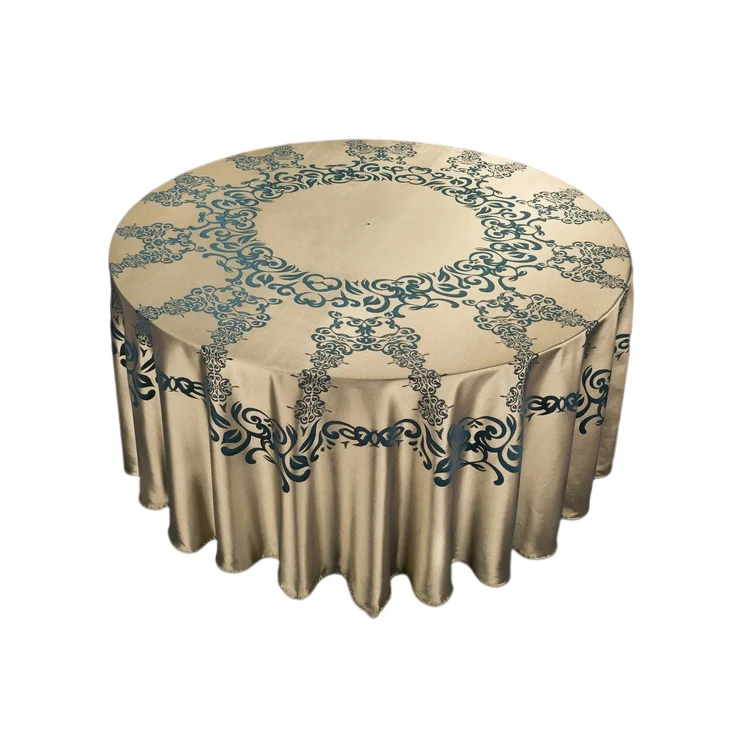 Classic Floral Scrolls Tablecloth with Buttercup leaves Damascus veins Paisley Kashmir Pattern