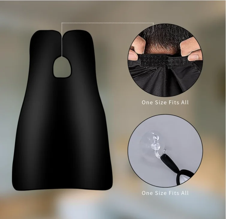 2 pcs in one bag black + white color waterproof beard bib apron for men beard cape grooming cloth