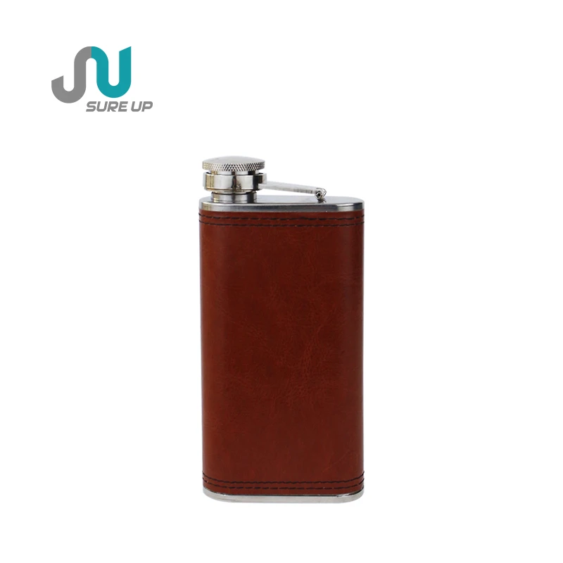 BPA-free leakproof Stainless Steel Leather Flask Custom printed bulk Whisky Alcohol  hip flask  Wine Pot And Travel Wine Pot