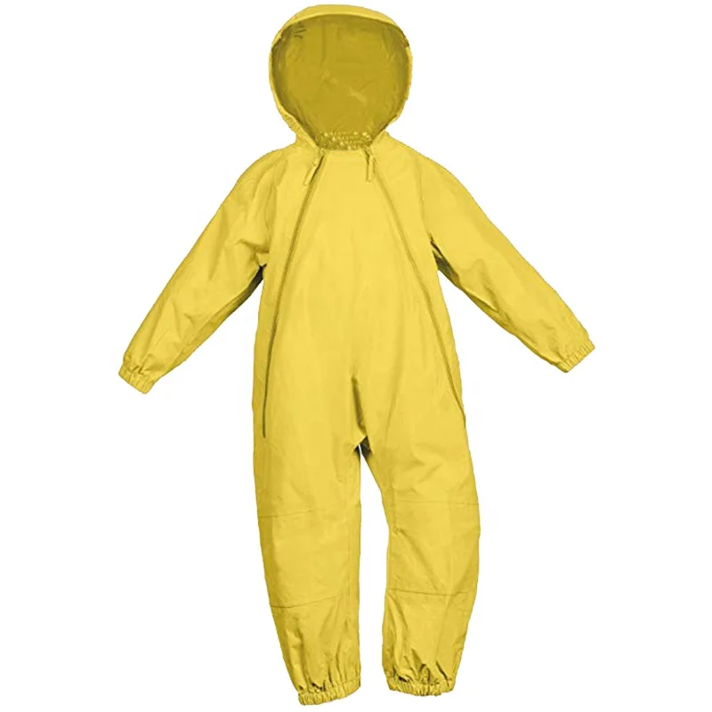 
waterproof hooded all in one suit raincoat jackets with pants pvc kids rain coat 