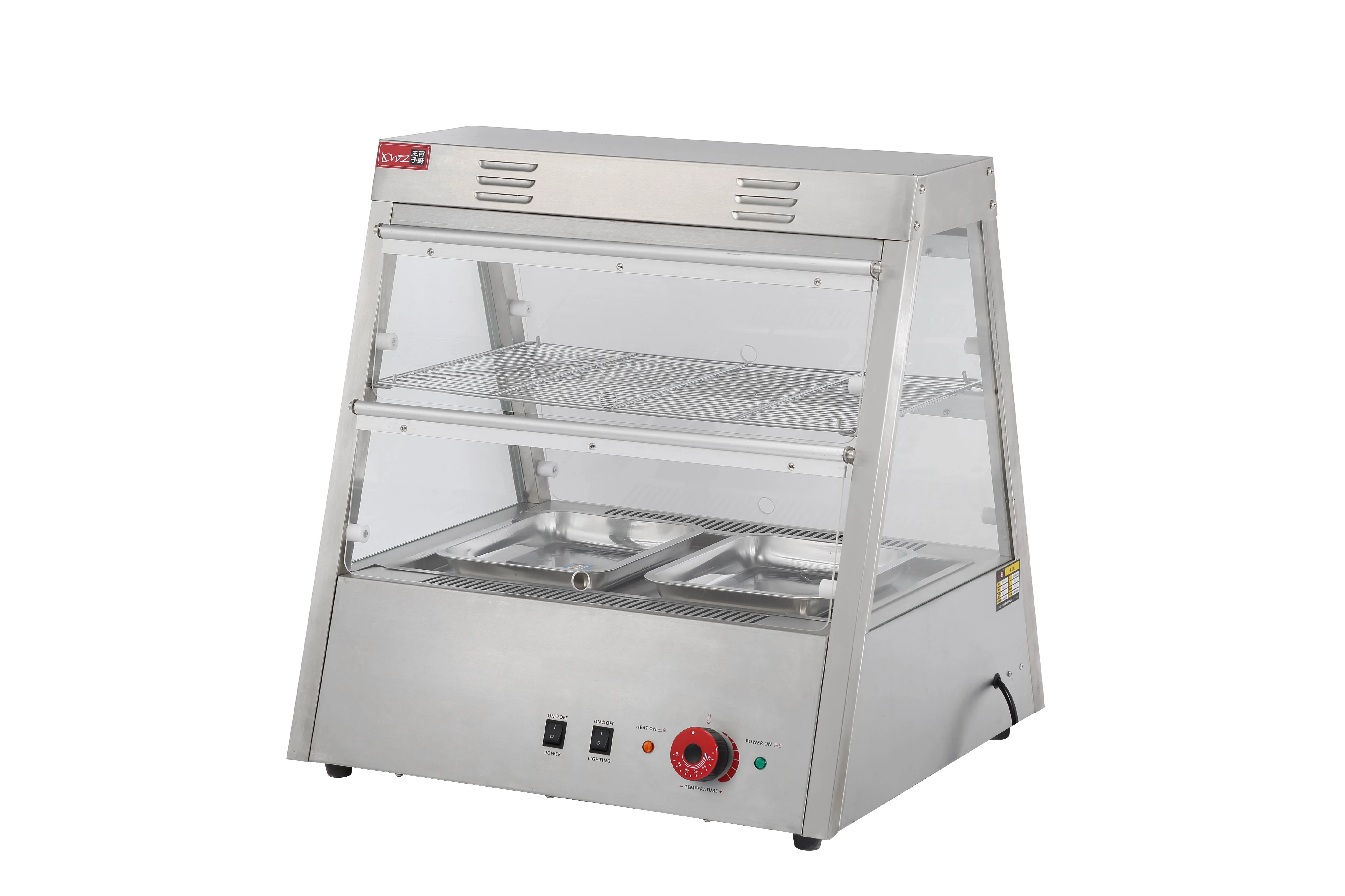 China Factory Commercial Stainless Steel Food Warmer KFC Burger Warmer Display Chicken Wings Cabinet Warming Showcase