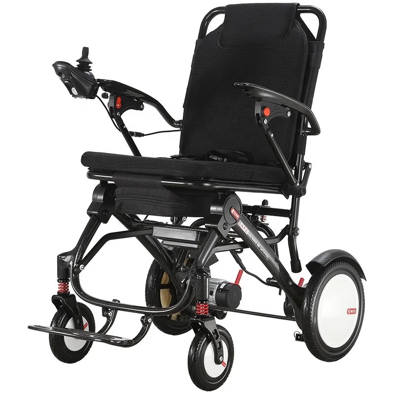 Wholesale Portable Luxury Carbon Fiber Folding Power Wheelchair Foldable Electric Power Wheelchair for Elderly