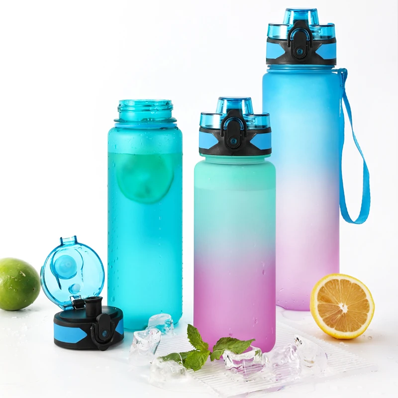 500ml matte cute transparent sterile  plastic water bottle with color box