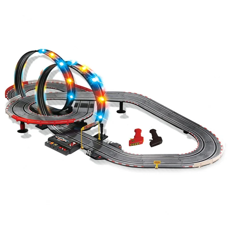 1:43 Scale Big Size Children Speed Challenge Electric Powered racing rail car slot toy track for kids