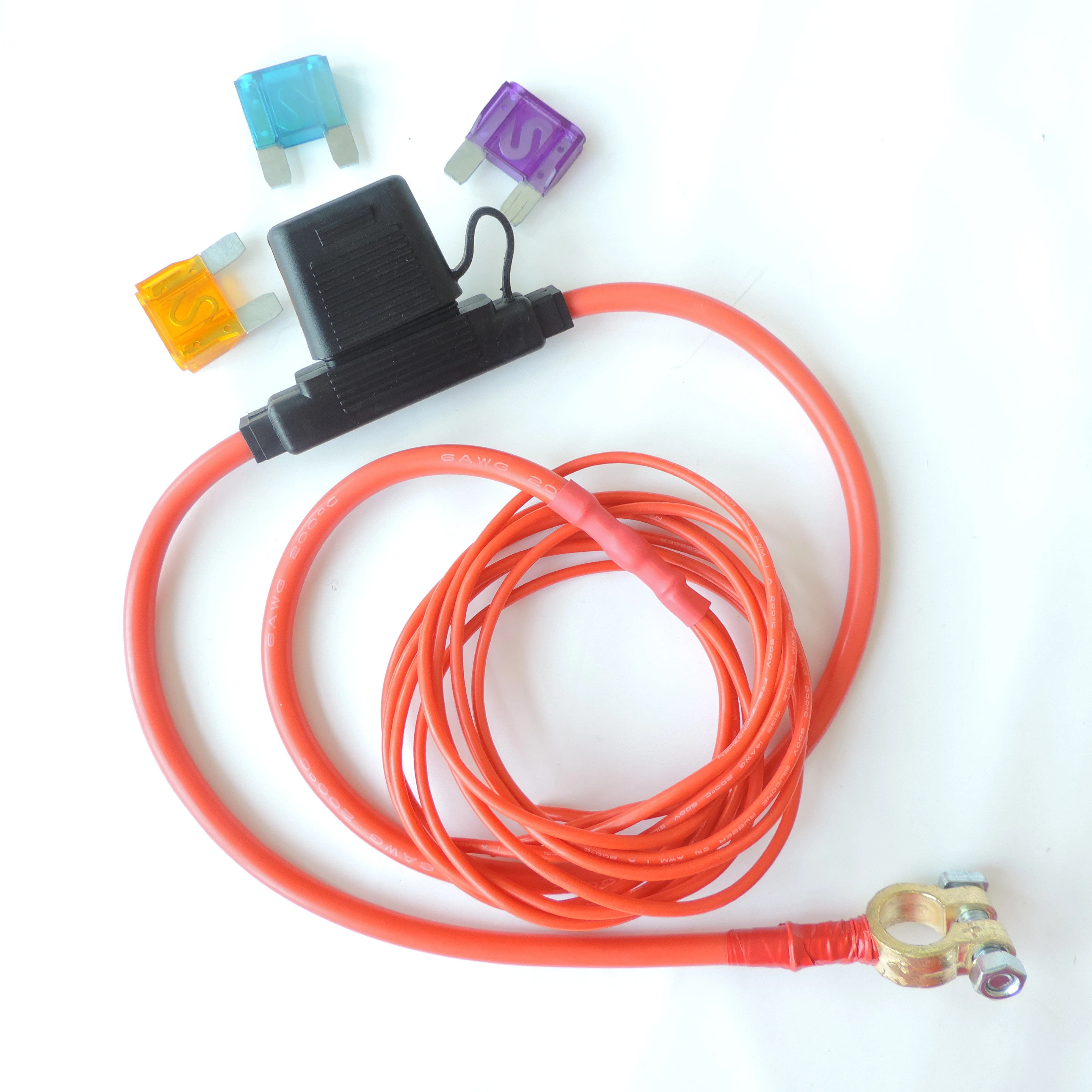Direct Manufacturer flexible Wire Harness Cable Assembly 6 AWG Auto In Line maxi Fuse Holder for heavy duty car