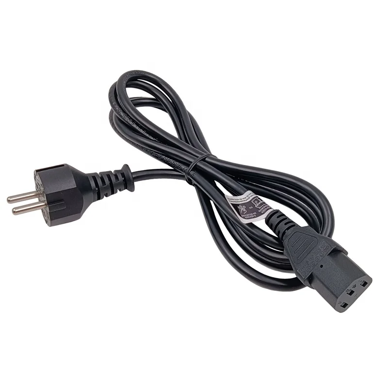 CEE7/7 Schuko Plug Power Cord with IEC C13 Connector, Complete Certificate