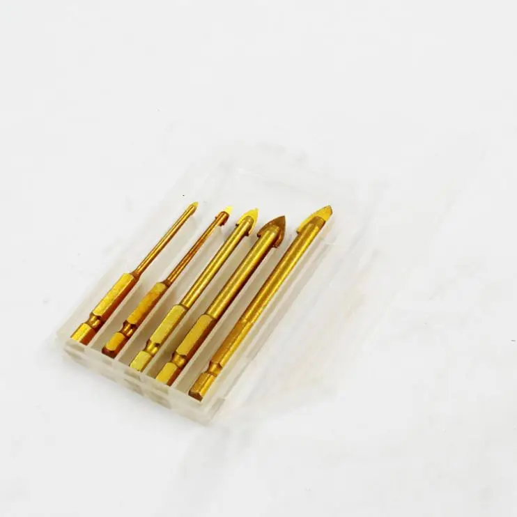 Hexagonal handle Triangle drill set glass tile alloy bit Ceramic bit triangle drill 3-10mm