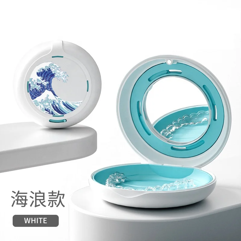 Custom logo Dental Invisible Orthodontic Braces Aligner Retainer Case Box with mirror
