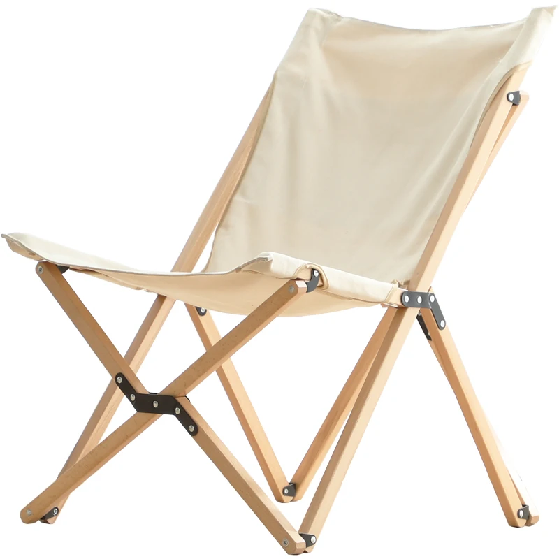 High quality canvas fabric beech wood folding chair for camping and picnic