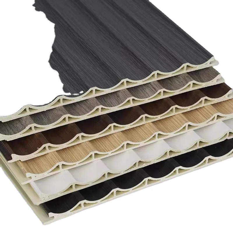 bamboo fiber easily install decoration zero formaldehyde ribbed panel waterproof slatted wall wpc panel