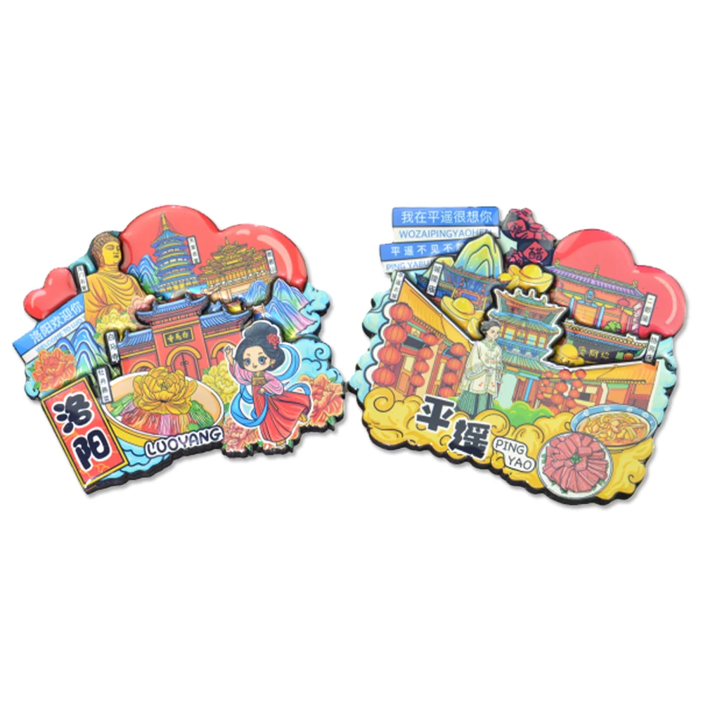 City Souvenir Custom Wood Square Fridge Magnet Making Blank Refrigerator Door Magnets Wholesale