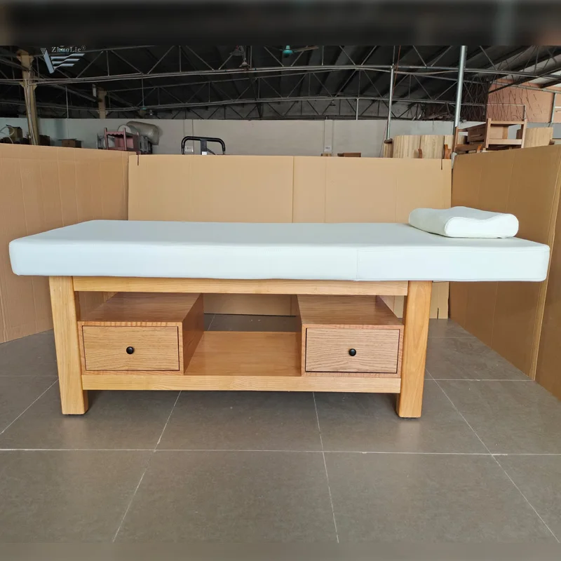 japan  beauty salon solid wood Spa Bed Massage Table Adjustable Beauty Salon Facial Massage Bed