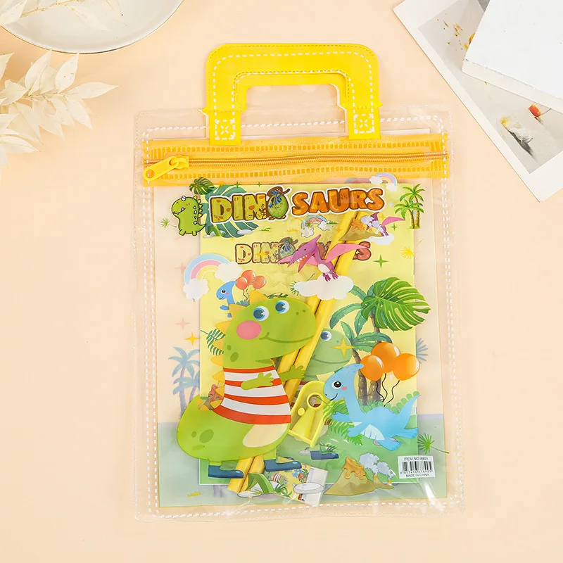 Stationery set elementary school student gift box creative cartoon PVC stationery bag pencil case cartoon stationery set