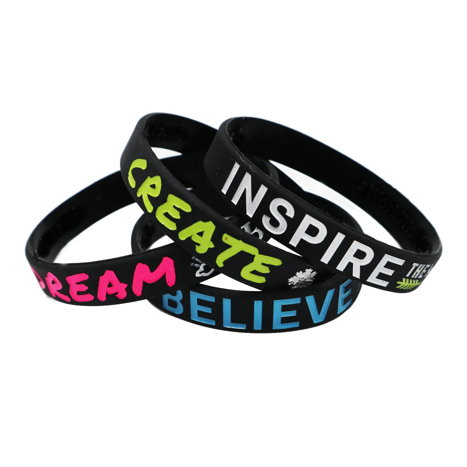 Ready to shipping Inspire Creative Believe Dream Wristband,Motivational Wristband for Party