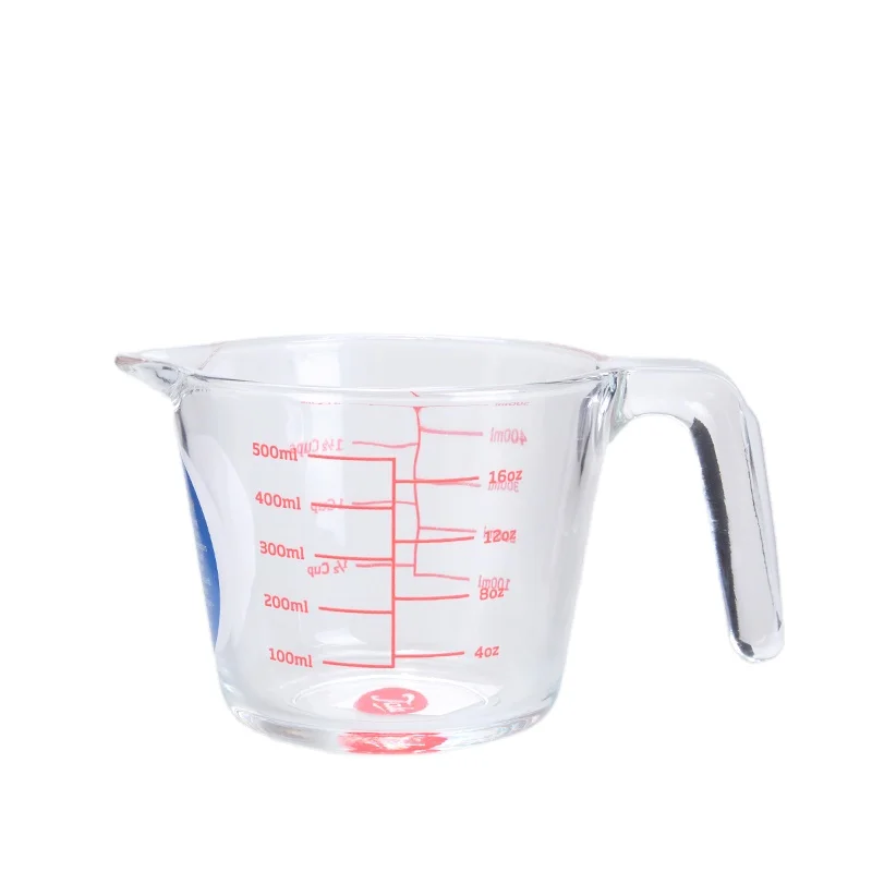 Оптовая продажа, стеклянная мерная чашка для молока объемом л, мерная чашка со шкалой, устойчивая к высоким температурам, кухонная чашка для выпечки