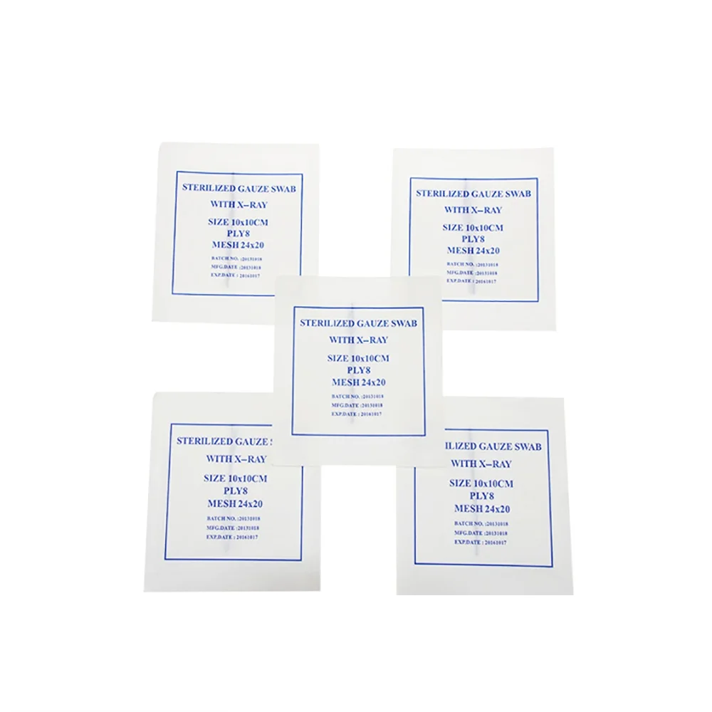 Competitive Price Gauze Swab Pad Compress 4ply 8ply 12ply 16ply X-ray Detectable Unfolded Edge Non Sterile Medical Sponge