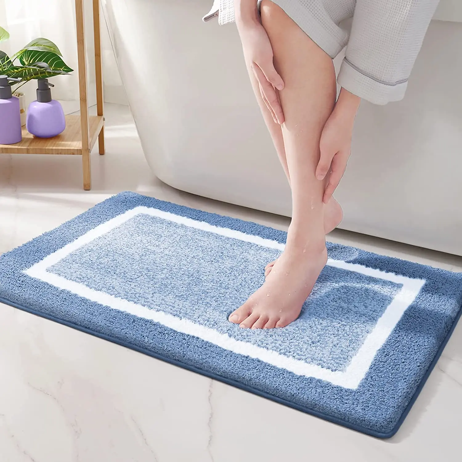 Bathroom Water Absorbent Rug Set Rubber Door Mats Floor Mat Kitchen Carpet Anti Slip Bath Mat