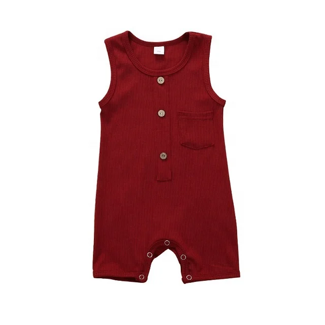 Children Summer Girls Boys Sleeveless Boutique Outfits Pure Cotton Baby Clothes Baby Boy Romper Blue And Yellow Cute Outfit