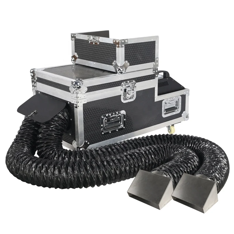 Double tube water mist machine 1800W high power for outdoor wedding performance stage props dry ice machine ground smoke machine