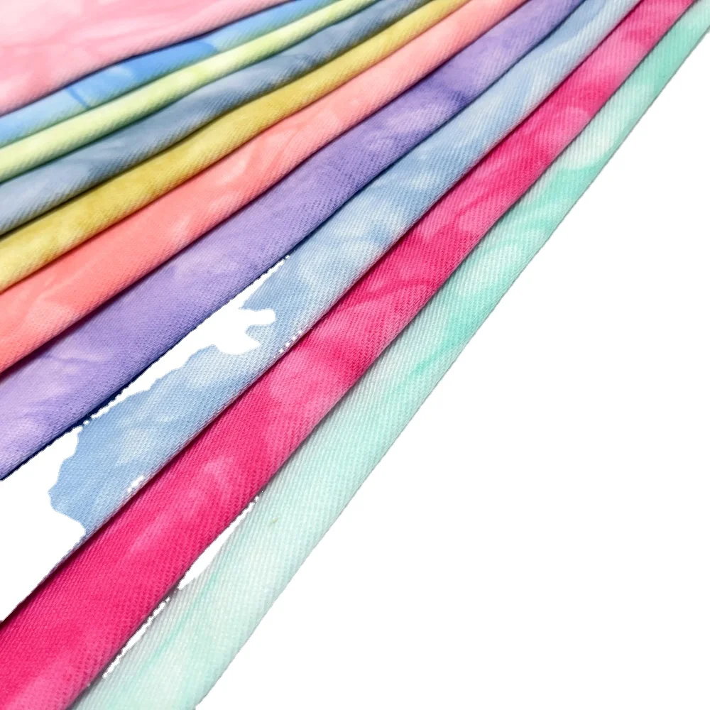 DTY Camouflage Fashion Textile Jersey knit Tie Dyed Cotton Fabric Tie Dye Fabric For Dress