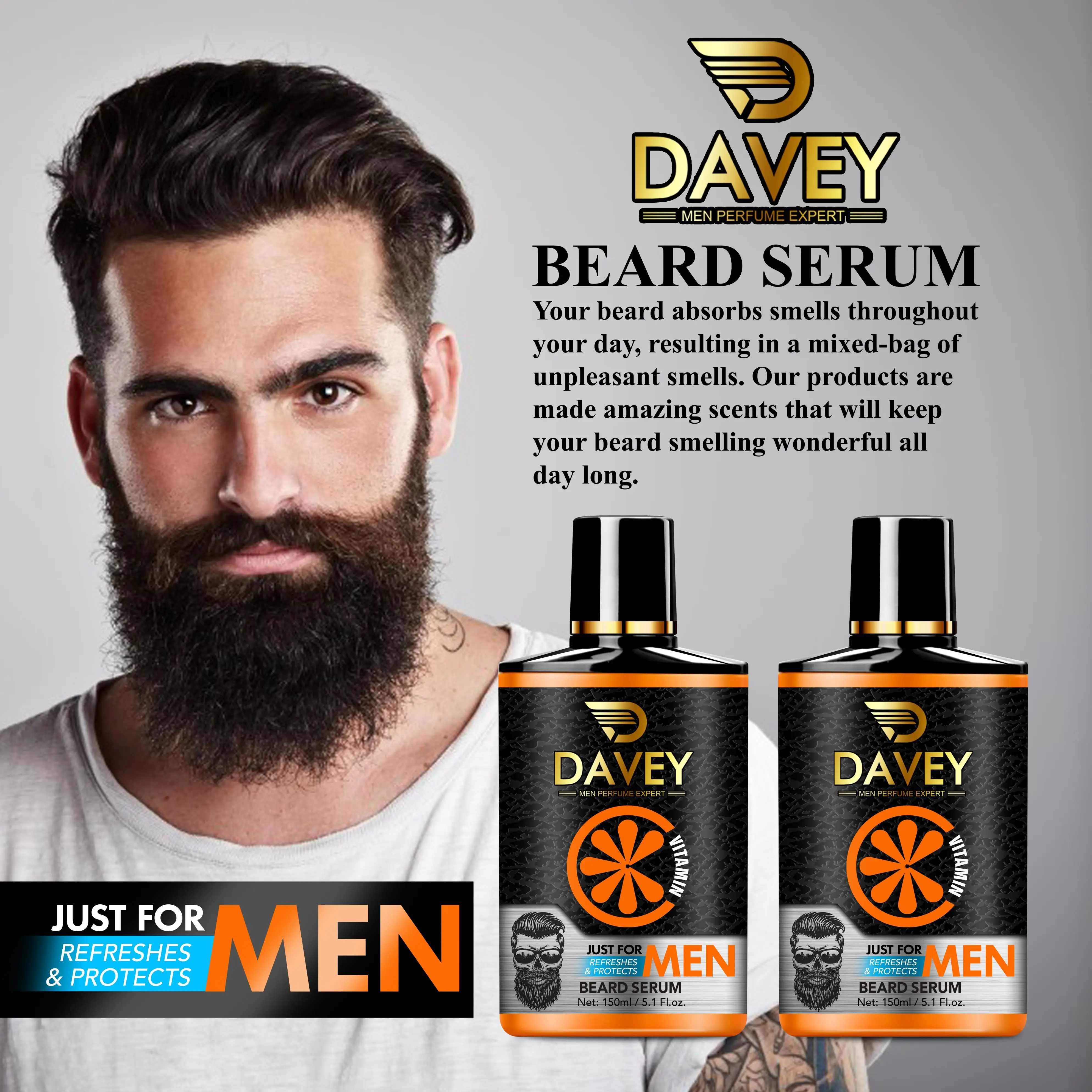 Набор для роста бороды DR.DAVEY just for men 100% чистое и натуральное масло + Сыворотка