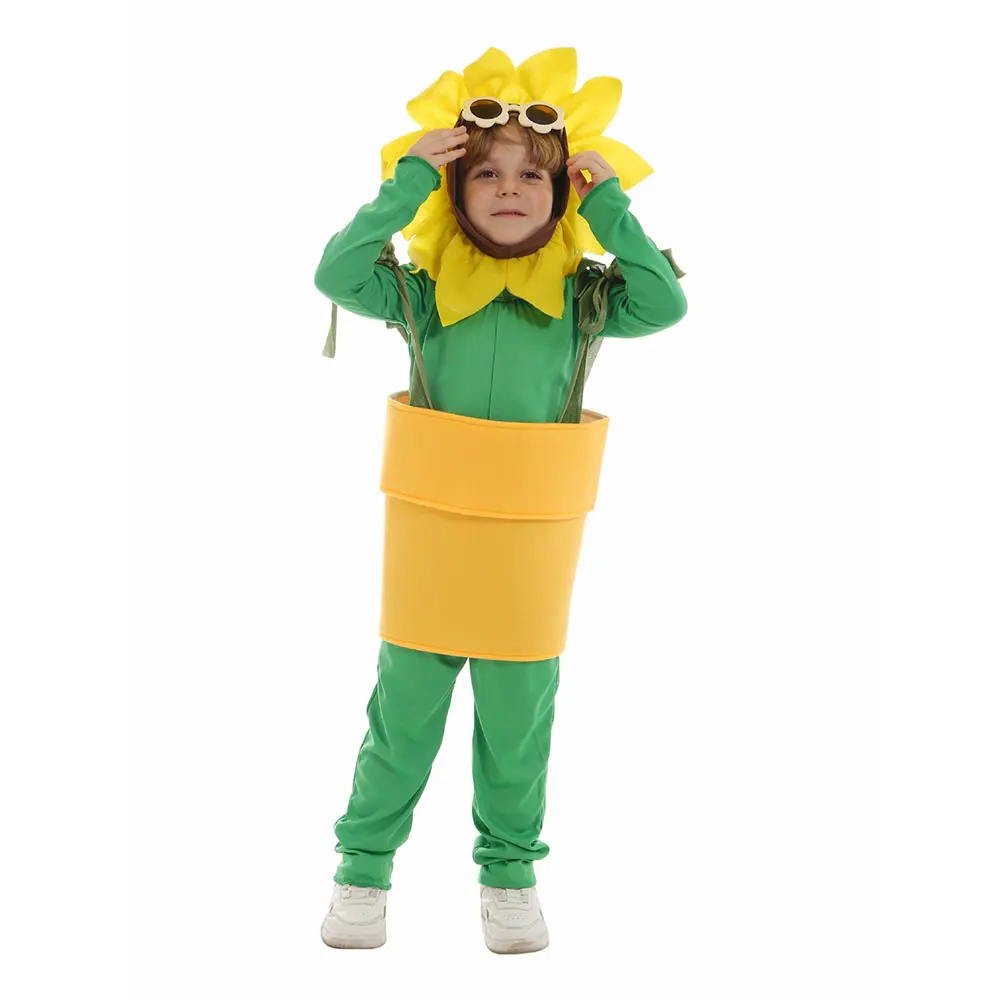 Halloween Costumes Sunflower Cosplay School Performance Show For Kids Boys Girls Sun flower Plant Cosplay Costumes