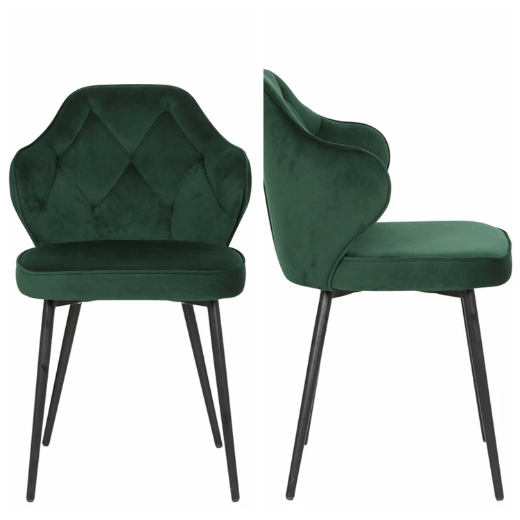 Оптовая продажа, Современные тканевые бархатные обеденные стулья, современные черные бархатные обеденные стулья