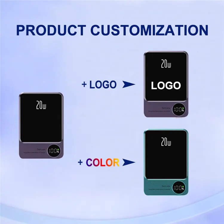 Hot Sale PD 20W Fast Charging Magnetic Wireless Powerbank With Portable Slim Charger Qi 15W Wireless Power Bank Supplier ODM