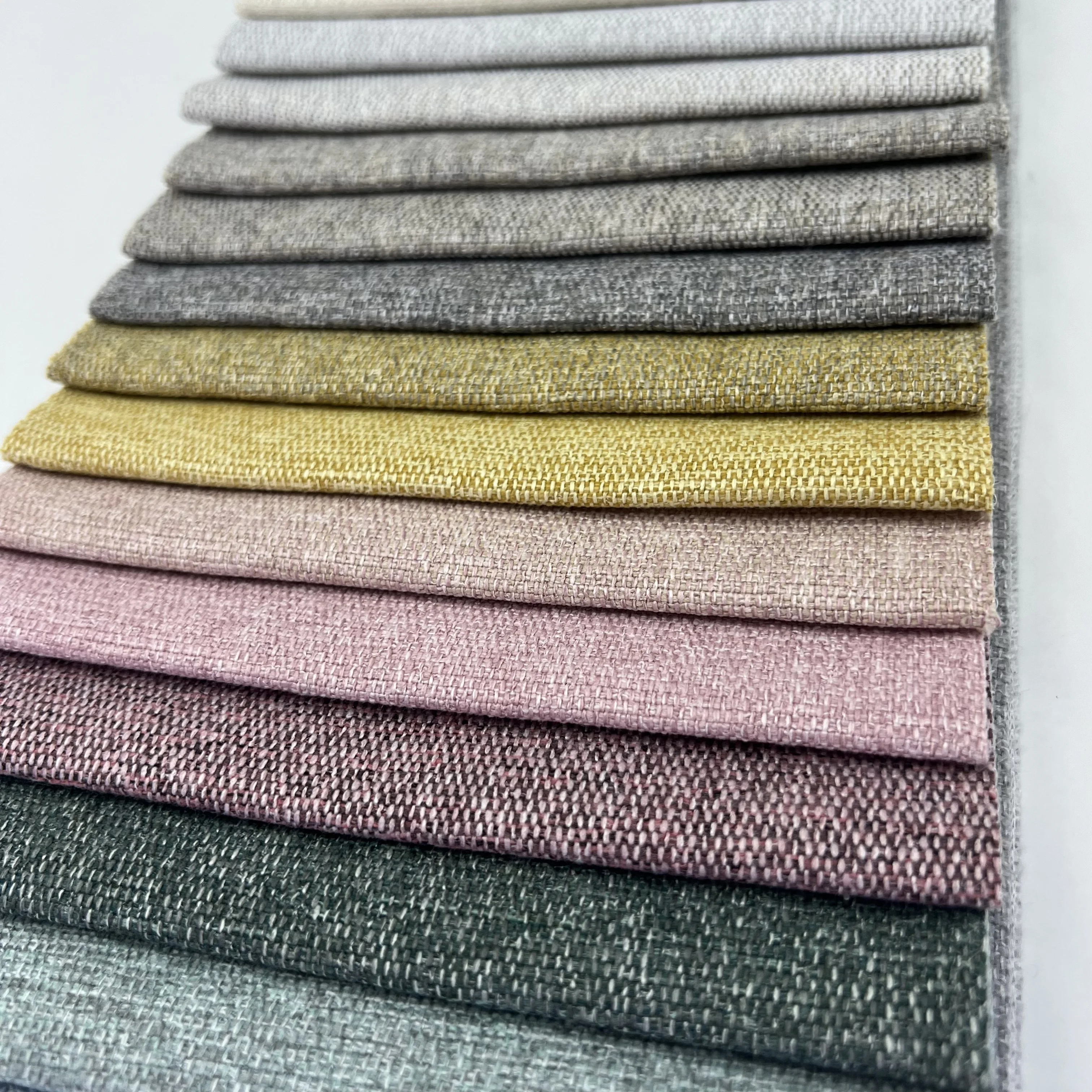 Heavy Weight 345gsm 28 Colours In Stock Linen Look Cotton Like Soft Hand Feel Polyester Sofa Fabric for Sofa Cover Pillow Chair