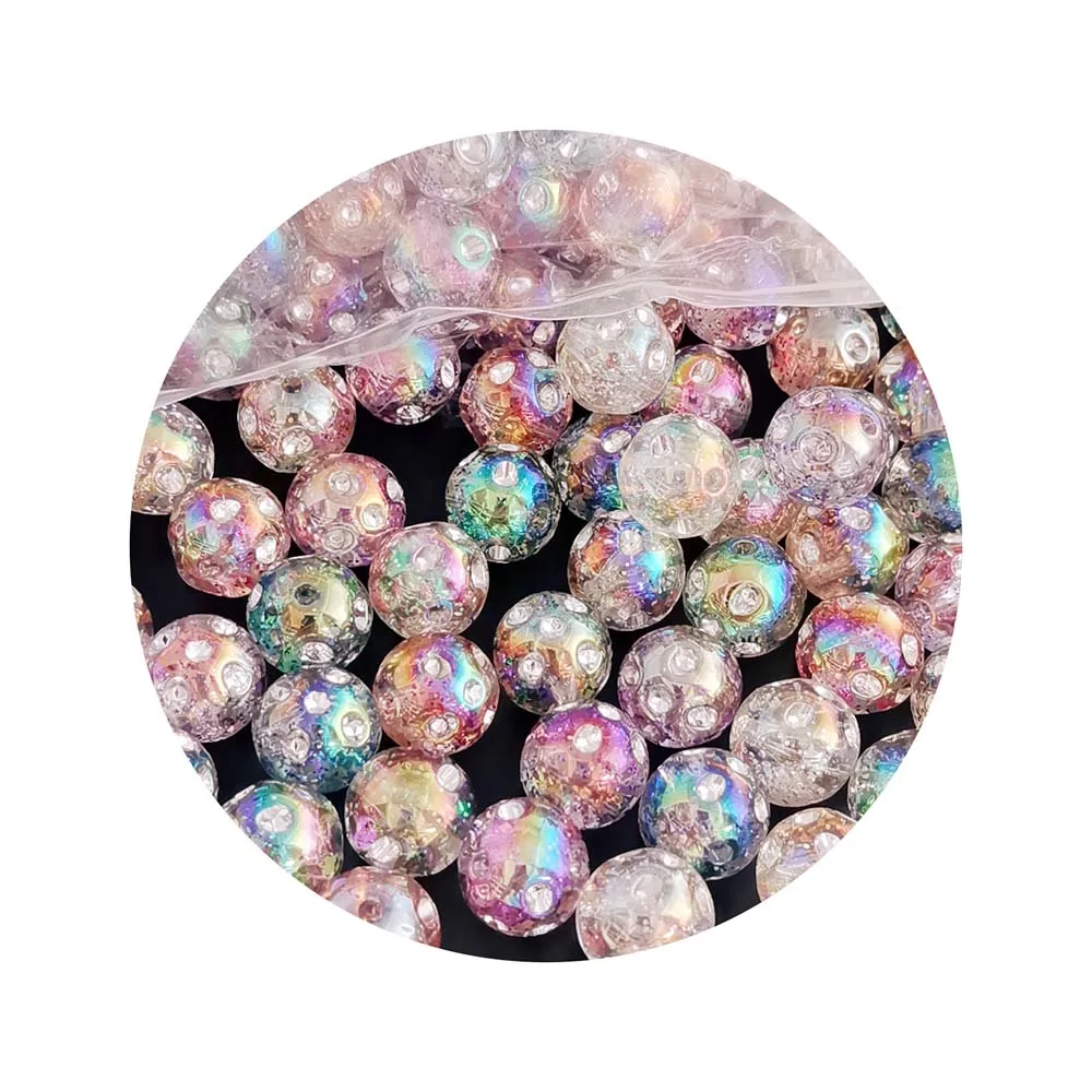 15mm Colorful Loose Crystal Acrylic Rhinestone Round Beads DIY Handmade Jewelry Accessories Beaded Pens Beads 100pcs
