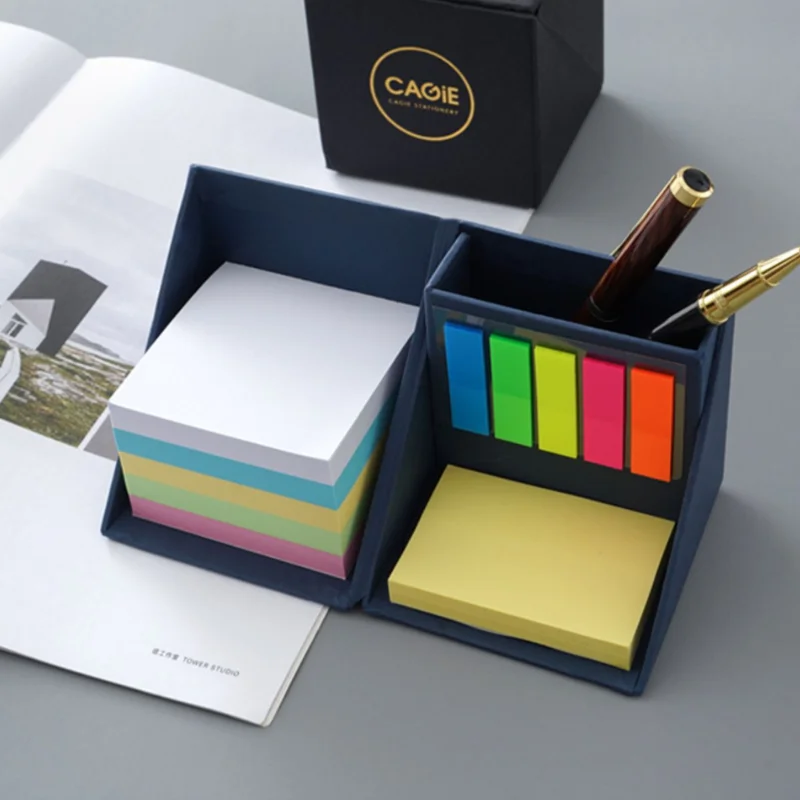 Desktop Office Use Self Adhesive Sticker Reminder Notes Foldable Square Cube Paper Sticky Note Custom