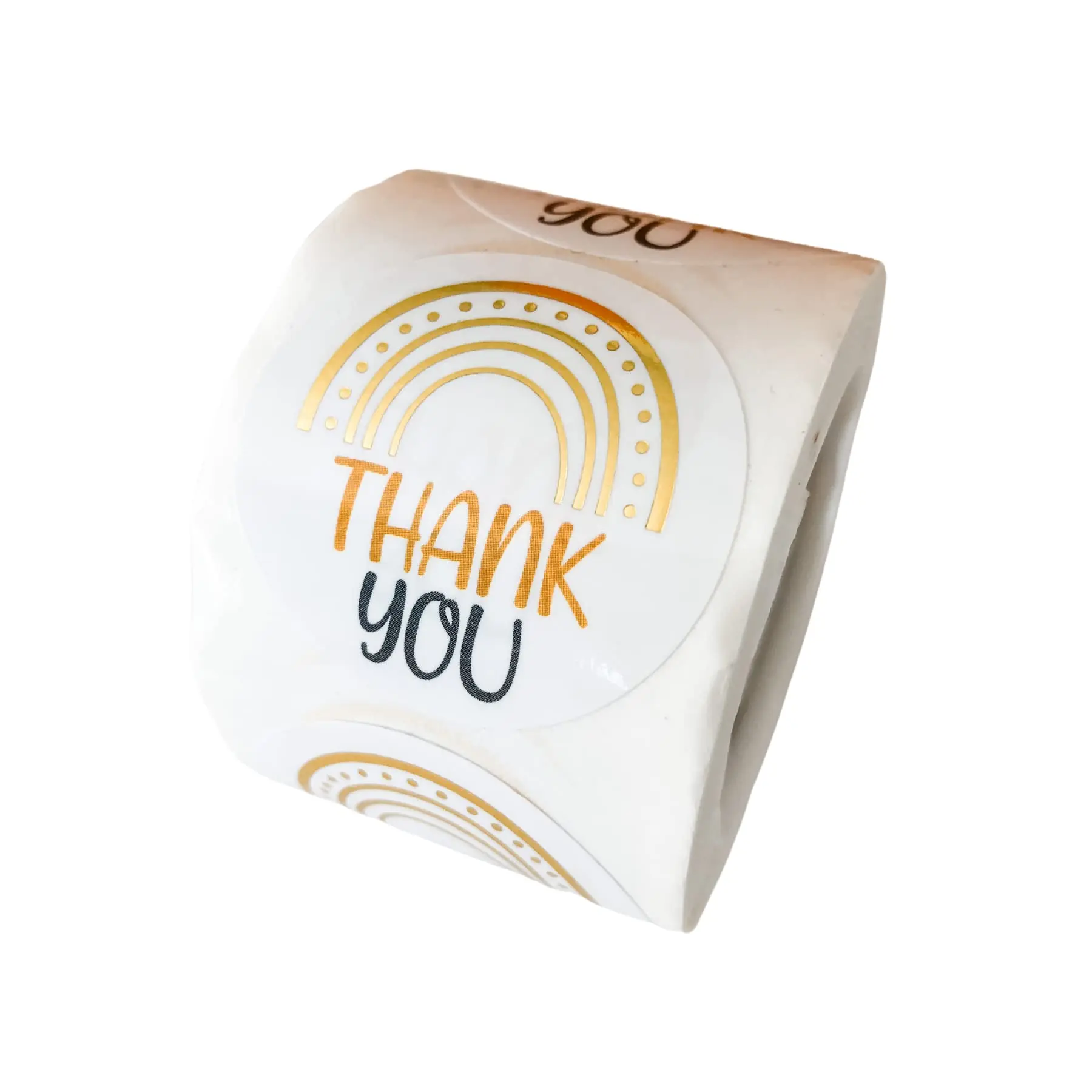Custom round kraft print circle seal thank you label self adhesive roll stickers for your business