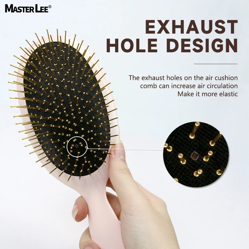 gilt magic powder soft matte Gold/Silver steel needle  teeth extension massage detangling hair brushes Wet Dry Brush