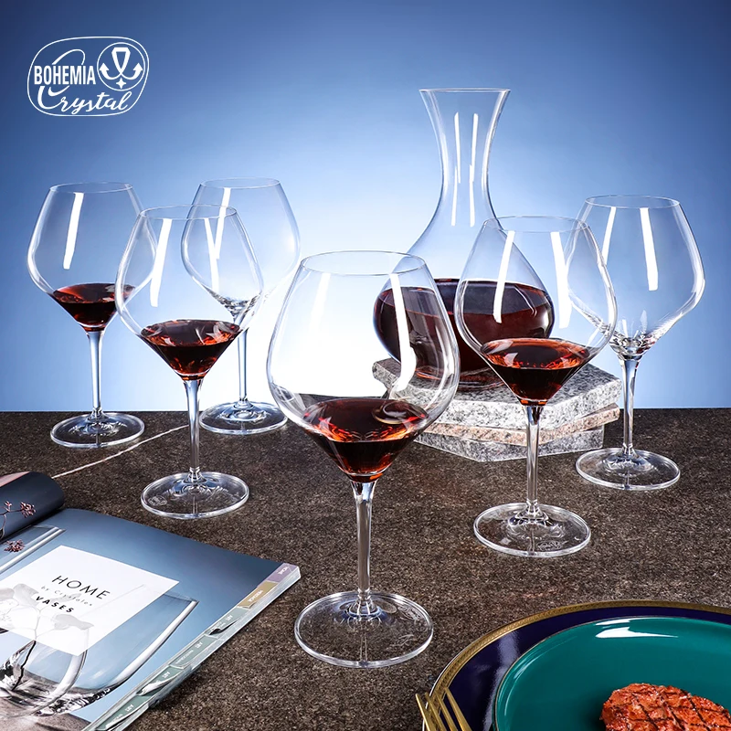 Elegant Shape Crystal Wine Glass Cup Goblet 7pcs With Decanter Set For Home Restaurant Hotel High Light Refraction