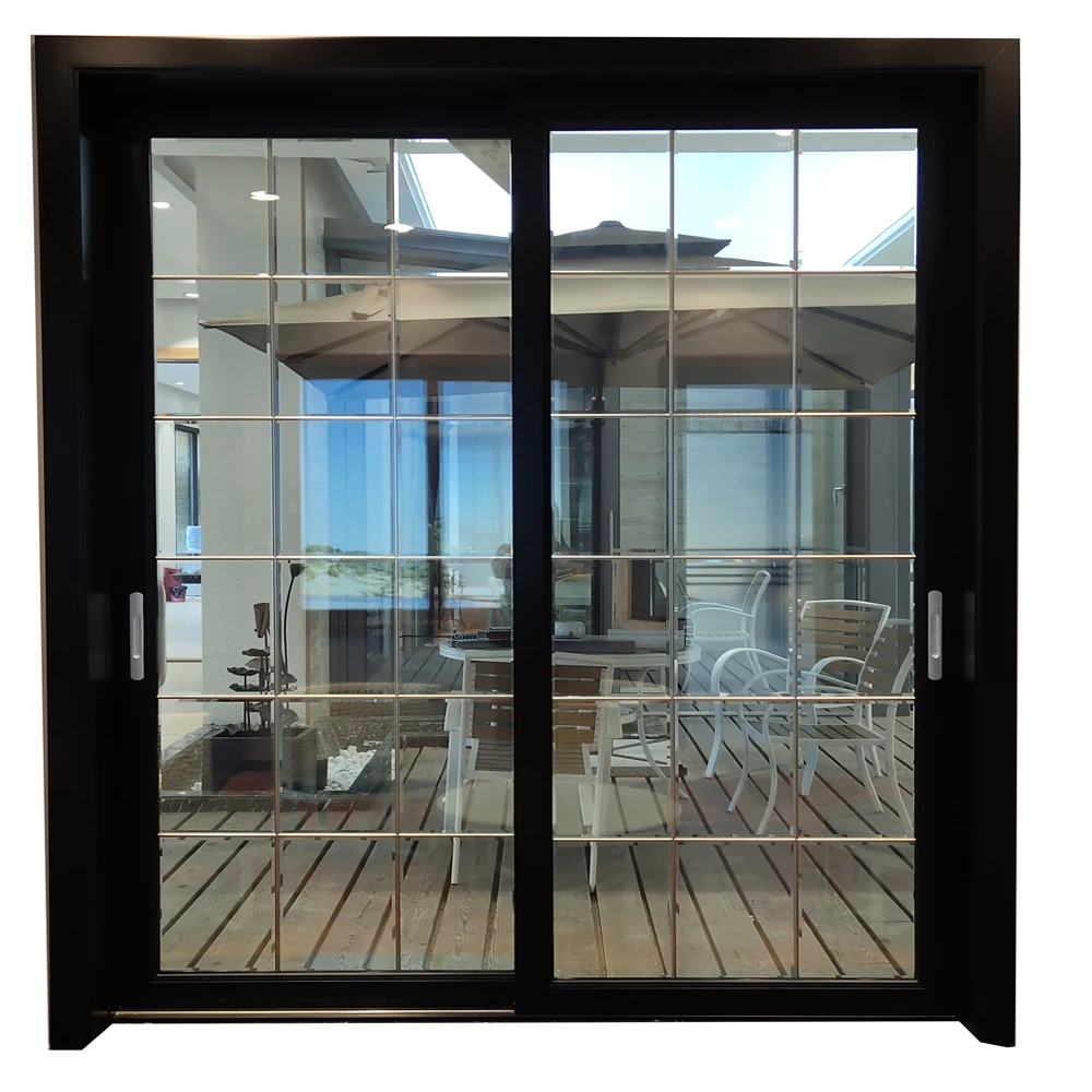 China superior brand  Simple Modern style  customized Aluminum alloy double glazed exterior Sliding Door for paito