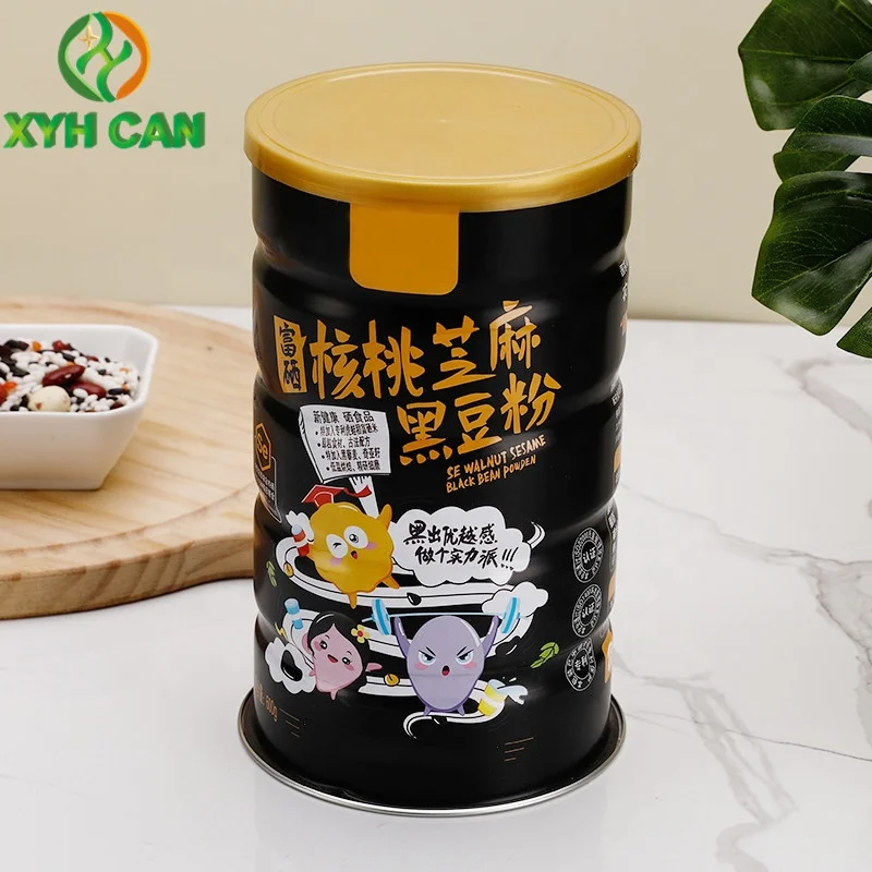 Black 600g Powder Tin Box with Pry Lid for wholesale