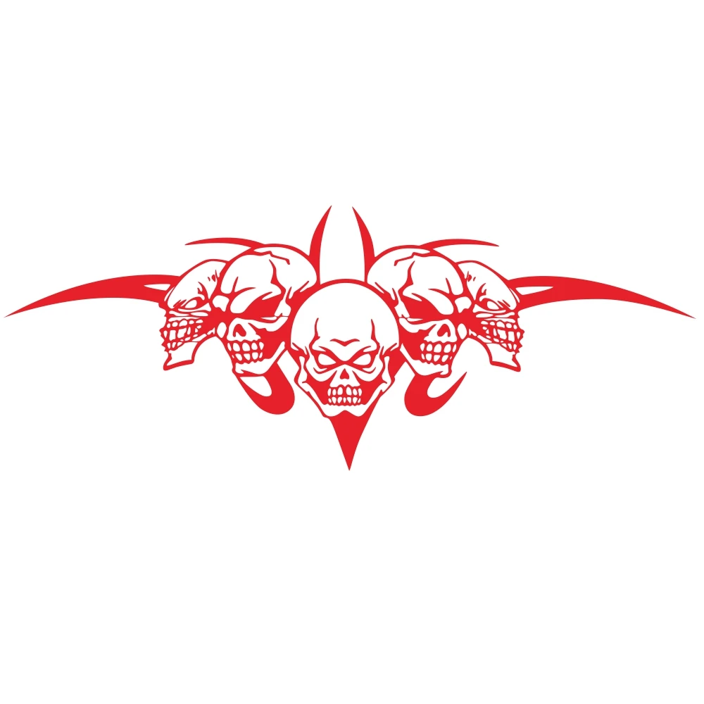 Big Size 60x20cm 3D Skulls Car Hood Size Door Stickers Decal Personality Waterproof For Decoration Auto Car Accessories Styling