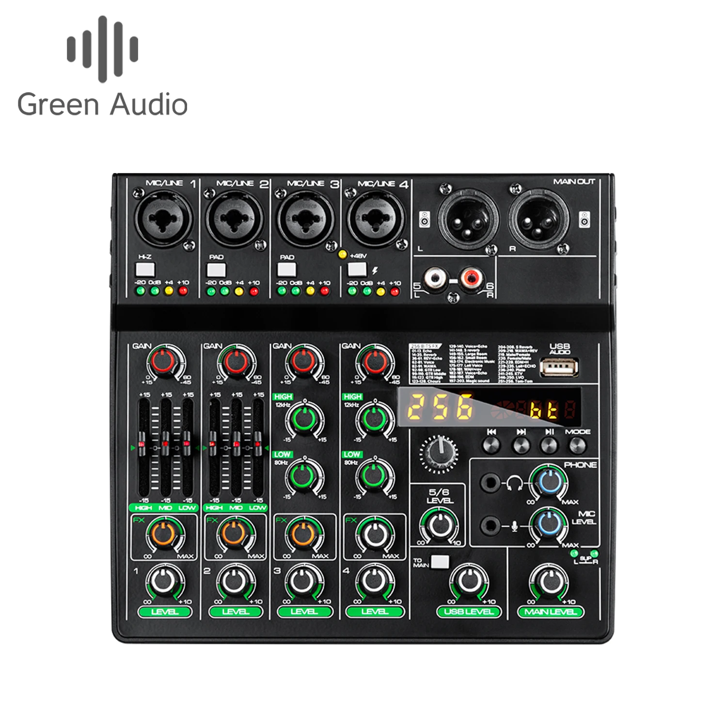 GAX-GT6 многофункциональный небольшой микшер встроенная звуковая карта 256 dsp качество звука запись караоке домашний аудиомикшер продукт