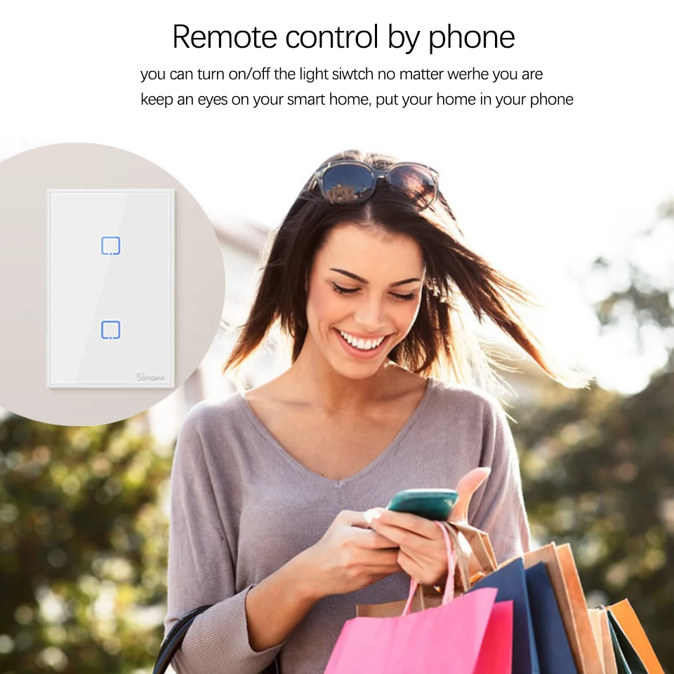  Sonoff WiFi Smart Switch T0 US 1 2 3 Gang настенная сенсорная панель Беспроводная дистанционная лампа умный дом контроллер от Alexa Google
