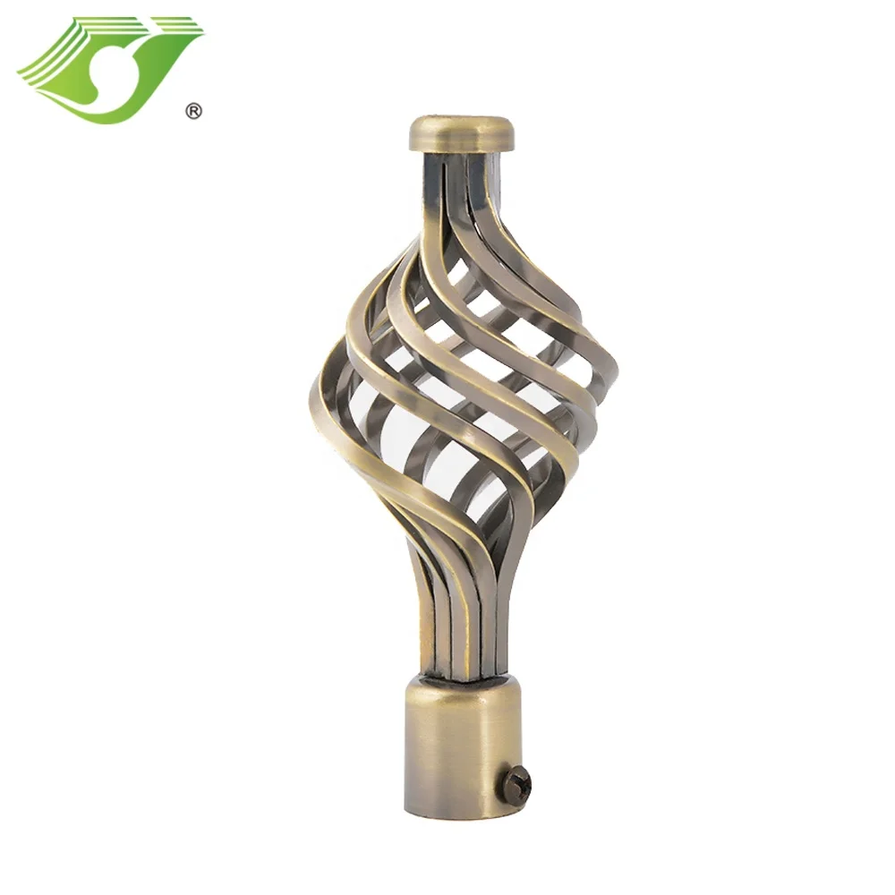 High Quality Fancy Adjustable Twisted End Metal Curtin Rod Curtain Poles Curtain Accessories Tracks & Accessories