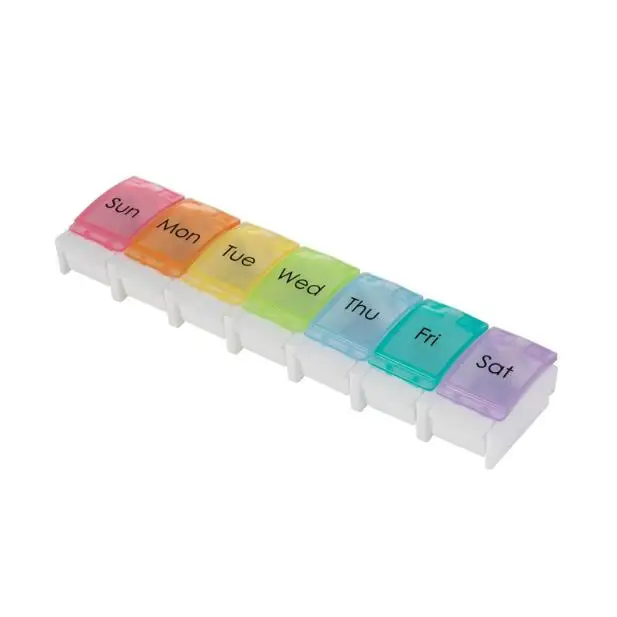 400331 Factory Custom Large Travel 7 day daily monthly weekly pill organizer storage boxes 2 times a day