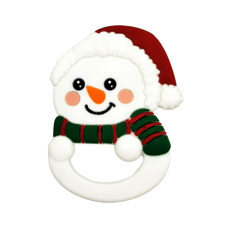 Baby Silicone Teeth Christmas Gift Santa hot selling creative baby comfort teether stereoscopic silicone teether supplies
