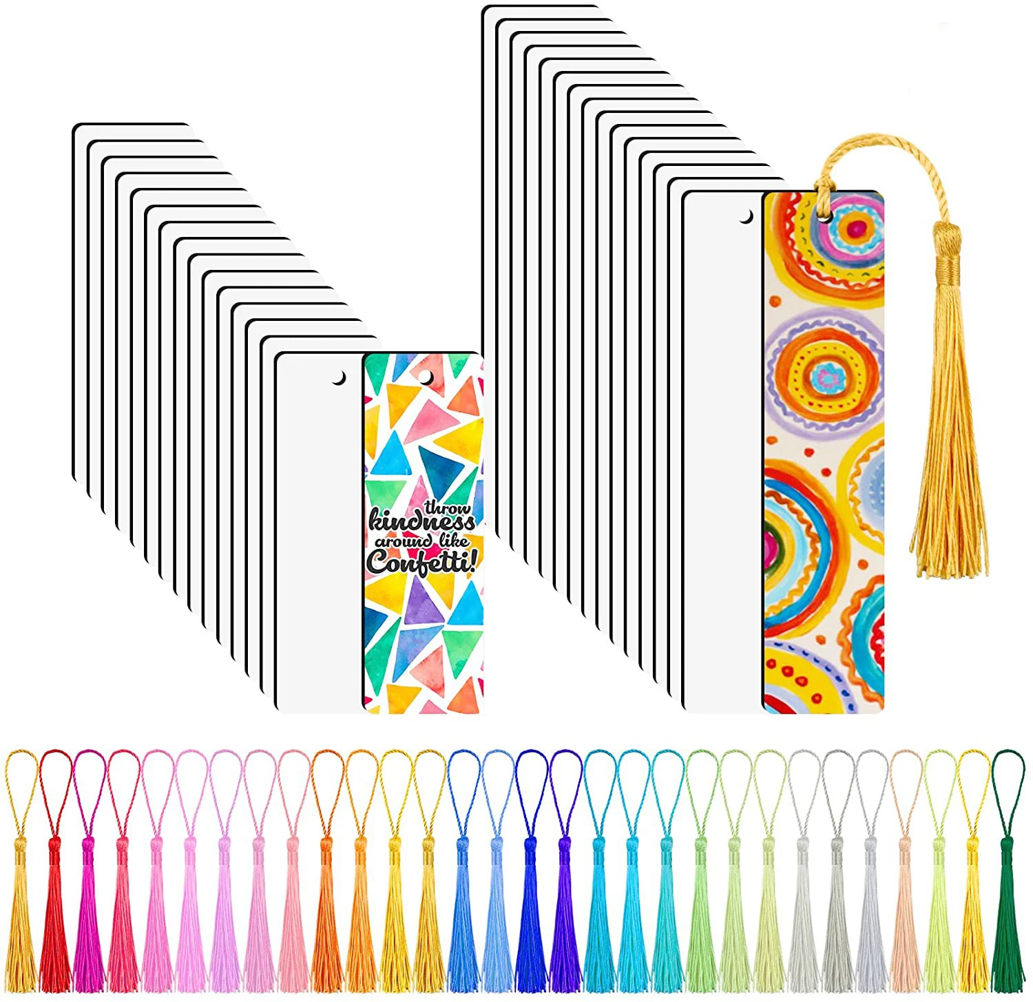Cheap Wood Bookmarks Custom Sublimation Bookmarks Blank with Tassels
