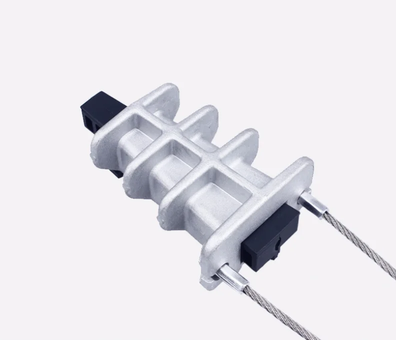 FTTH 8-Figured Wedge Anchoring Clamp Tension Clamp Dead End for Fiber Optic Drop Cable Guy Grip Power Line Accessories